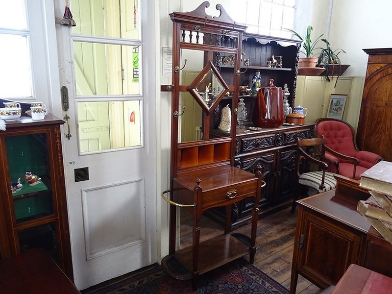 Art Nouveau mahogany hall stand